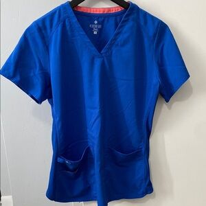 Med Couture Women's Blue Scrub Top